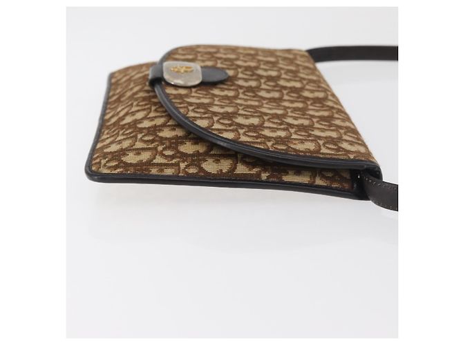 Borsa a tracolla Christian Dior Trotter Canvas Beige Oro Auth 182812 D'oro - vista 4