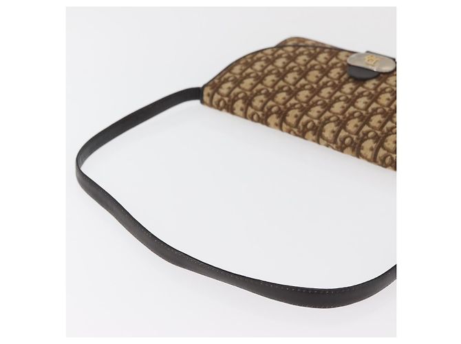 Borsa a tracolla Christian Dior Trotter Canvas Beige Oro Auth 182812 D'oro - vista 7