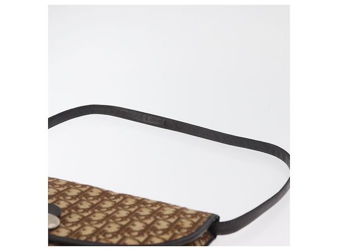 Borsa a tracolla Christian Dior Trotter Canvas Beige Oro Auth 182812 D'oro - vista 8