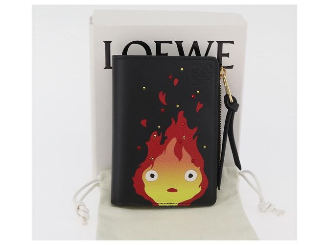 LOEWE Studio Ghibli Howl's Moving Castle Portafoglio in pelle Nero Auth 167387SM D'oro - vista 12