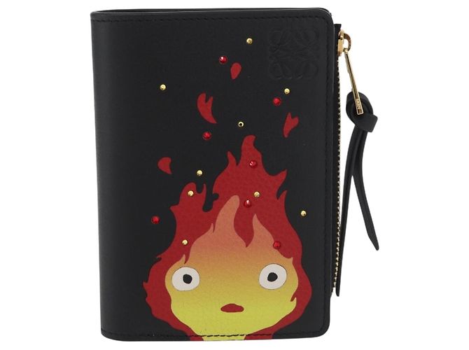 LOEWE Studio Ghibli Howl's Moving Castle Portafoglio in pelle Nero Auth 167387SM D'oro - vista 13
