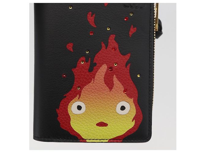 LOEWE Studio Ghibli Howl's Moving Castle Portafoglio in pelle Nero Auth 167387SM D'oro - vista 17
