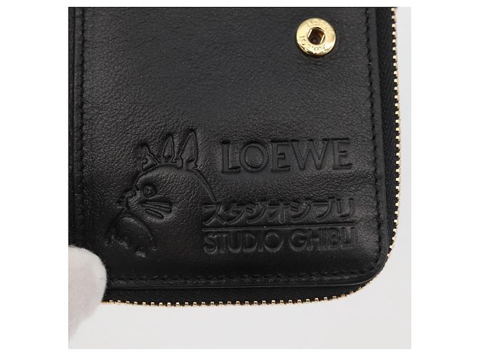 LOEWE Studio Ghibli Howl's Moving Castle Portafoglio in pelle Nero Auth 167387SM D'oro - vista 19