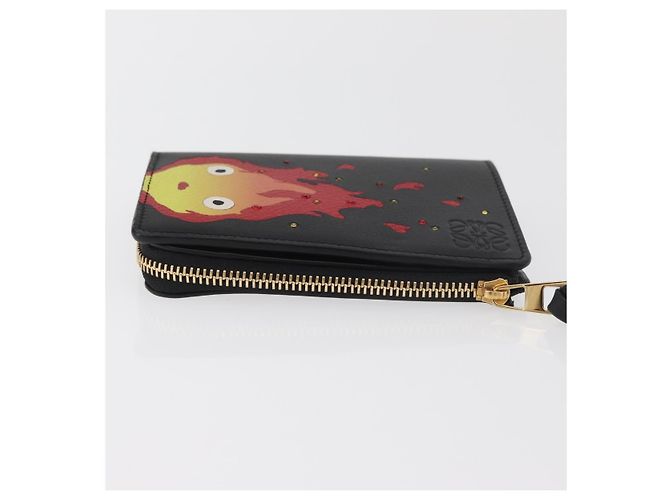 LOEWE Studio Ghibli Howl's Moving Castle Portafoglio in pelle Nero Auth 167387SM D'oro - vista 3