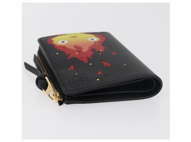 LOEWE Studio Ghibli Howl's Moving Castle Portafoglio in pelle Nero Auth 167387SM D'oro - vista 5