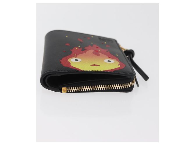 LOEWE Studio Ghibli Howl's Moving Castle Portafoglio in pelle Nero Auth 167387SM D'oro - vista 6