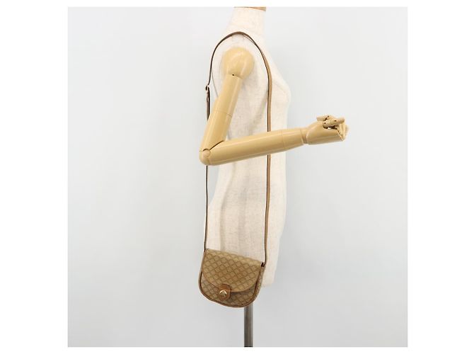 Céline Borsa a tracolla CELINE Macadam Canvas PVC Pelle Beige Oro Auth BA13205 D'oro - vista 21