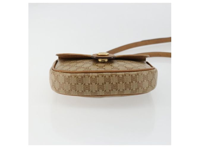 Céline Borsa a tracolla CELINE Macadam Canvas PVC Pelle Beige Oro Auth BA13205 D'oro - vista 5