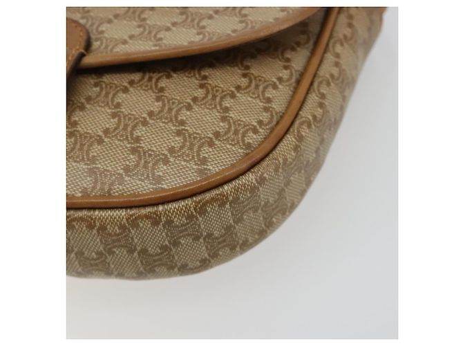 Céline Borsa a tracolla CELINE Macadam Canvas PVC Pelle Beige Oro Auth BA13205 D'oro - vista 9