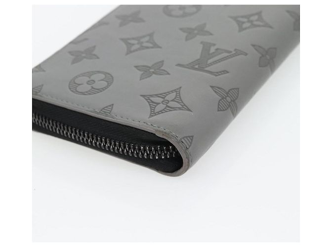 LOUIS VUITTON Monogram Shadow Zippy Wallet Vertical Gray M81384 LV Auth 181734A Marrone - vista 15