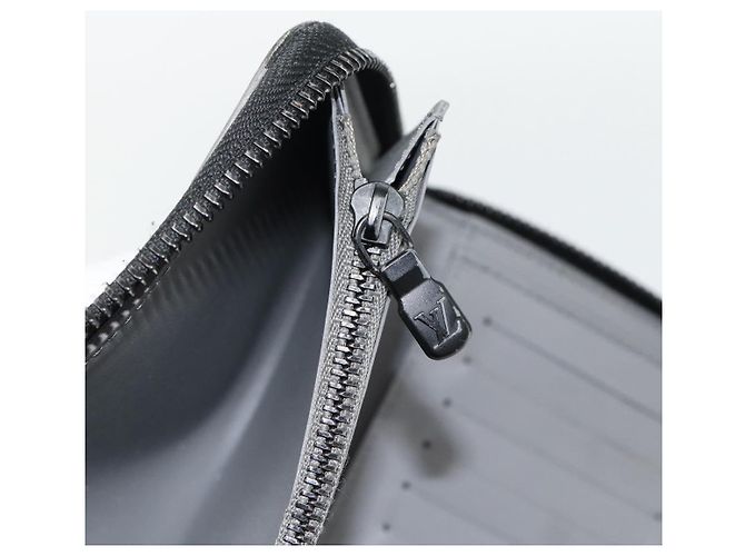 LOUIS VUITTON Monogram Shadow Zippy Wallet Vertical Gray M81384 LV Auth 181734A Marrone - vista 19