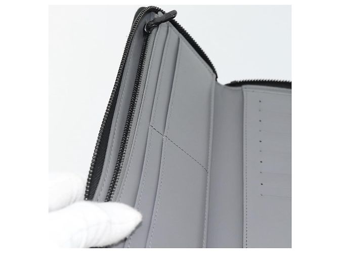 LOUIS VUITTON Monogram Shadow Zippy Wallet Vertical Gray M81384 LV Auth 181734A Marrone - vista 20