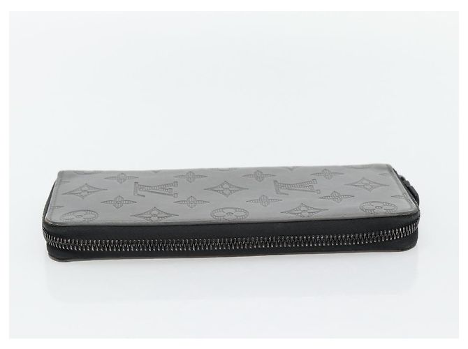 LOUIS VUITTON Monogram Shadow Zippy Wallet Vertical Gray M81384 LV Auth 181734A Marrone - vista 3