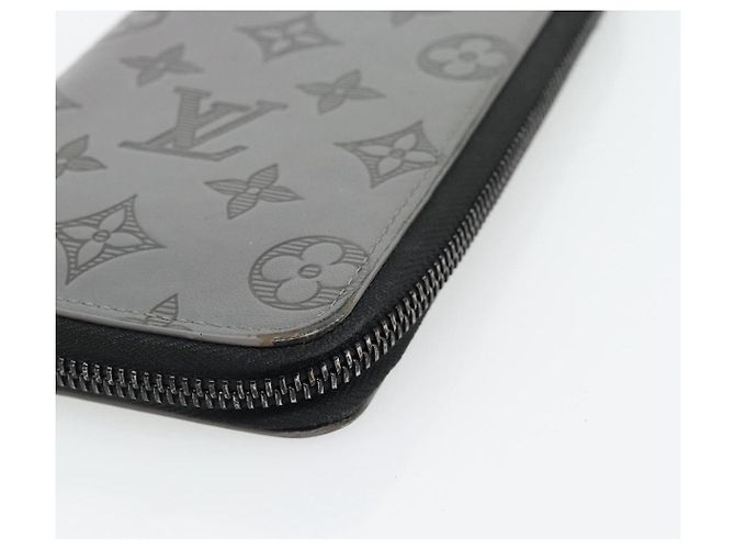 LOUIS VUITTON Monogram Shadow Zippy Wallet Vertical Gray M81384 LV Auth 181734A Marrone - vista 7