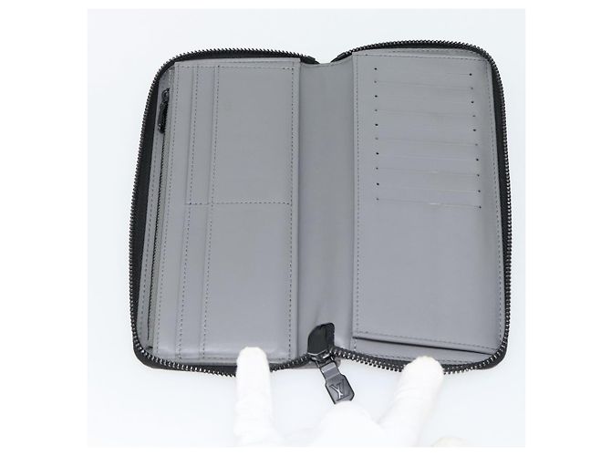 LOUIS VUITTON Monogram Shadow Zippy Wallet Vertical Gray M81384 LV Auth 181734A Marrone - vista 9