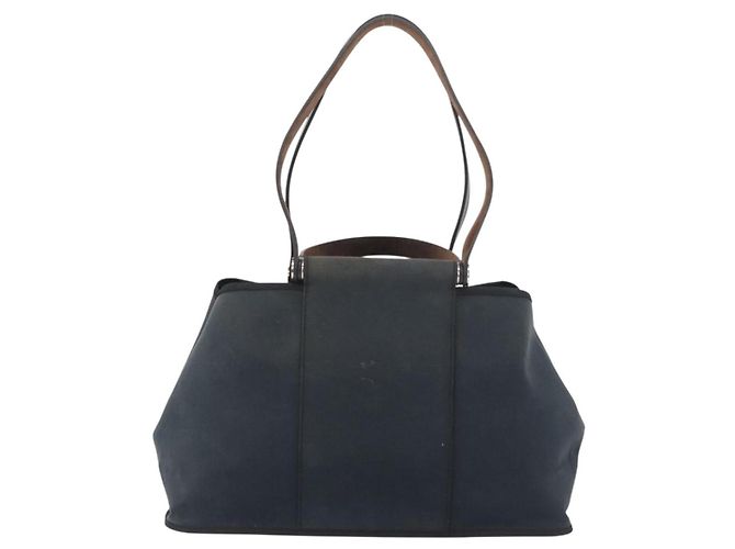 Hermès Borsa HERMES Cabak Elan in tela Silver Navy Auth 180754 Argento Blu navy - vista 3