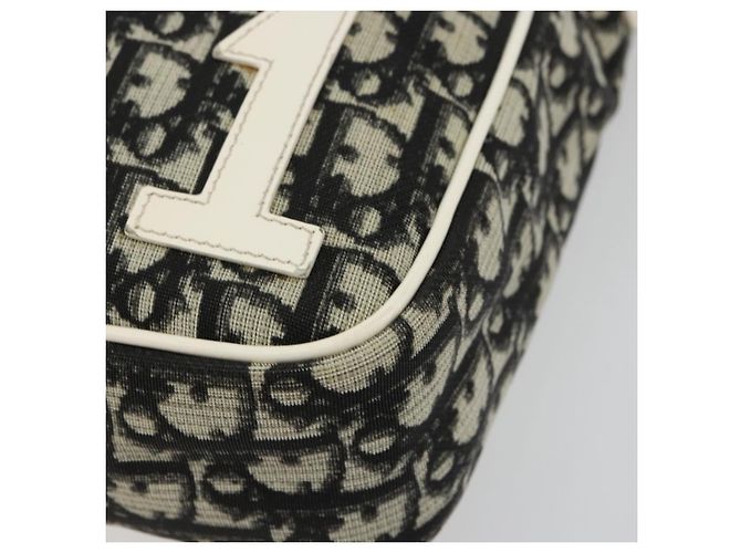 Borsa a tracolla Christian Dior Trotter Canvas PVC Nero Argento Auth 180010 - vista 10