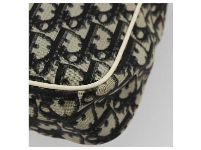 Borsa a tracolla Christian Dior Trotter Canvas PVC Nero Argento Auth 180010 - vista 12