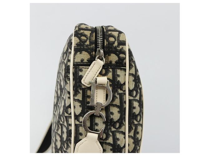Borsa a tracolla Christian Dior Trotter Canvas PVC Nero Argento Auth 180010 - vista 14
