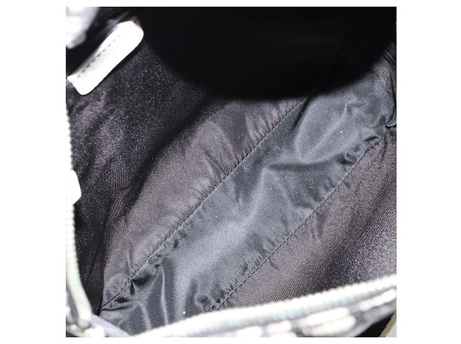 Borsa a tracolla Christian Dior Trotter Canvas PVC Nero Argento Auth 180010 - vista 16