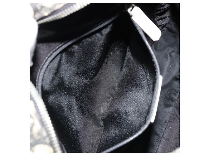 Borsa a tracolla Christian Dior Trotter Canvas PVC Nero Argento Auth 180010 - vista 20