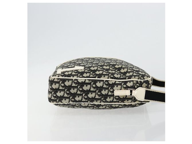 Borsa a tracolla Christian Dior Trotter Canvas PVC Nero Argento Auth 180010 - vista 4