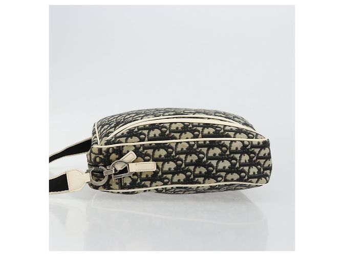 Borsa a tracolla Christian Dior Trotter Canvas PVC Nero Argento Auth 180010 - vista 5