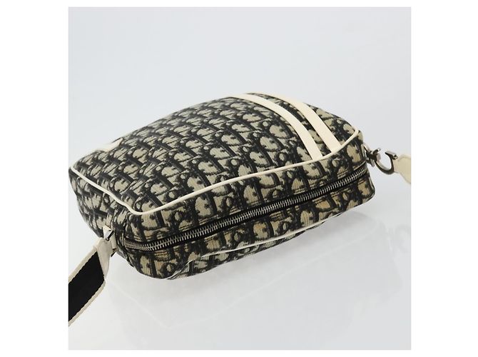 Borsa a tracolla Christian Dior Trotter Canvas PVC Nero Argento Auth 180010 - vista 6
