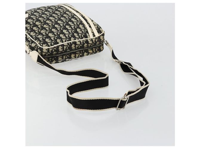 Borsa a tracolla Christian Dior Trotter Canvas PVC Nero Argento Auth 180010 - vista 7