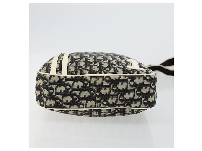 Borsa a tracolla Christian Dior Trotter Canvas PVC Nero Argento Auth 180010 - vista 9
