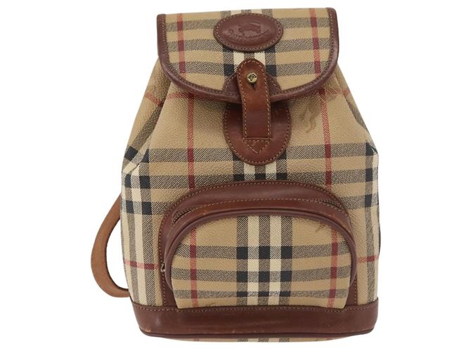 Zaino Burberrys Nova Check PVC Beige Oro Auth BA13204 D'oro - vista 13