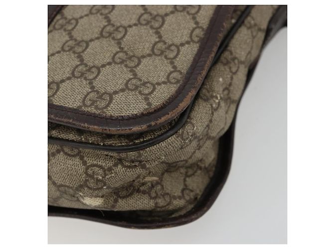 GUCCI GG Supreme Web Sherry Line Bag PVC Beige Silver 145844 Auth ti3927 Silvery - view 10