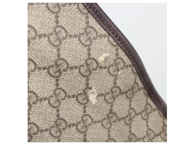 GUCCI GG Supreme Web Sherry Line Bag PVC Beige Silver 145844 Auth ti3927 Silvery - view 18