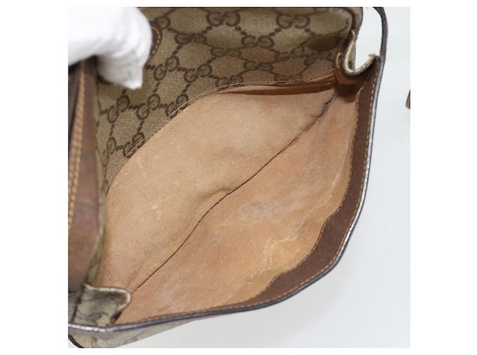Borsa a tracolla GUCCI GG Supreme PVC Beige Oro 007 90 0017 Auth 182403 D'oro - vista 21