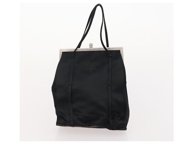 Borsa a tracolla PRADA Nylon e scamosciato 2 Set Nero Argento Auth 181335 - vista 10