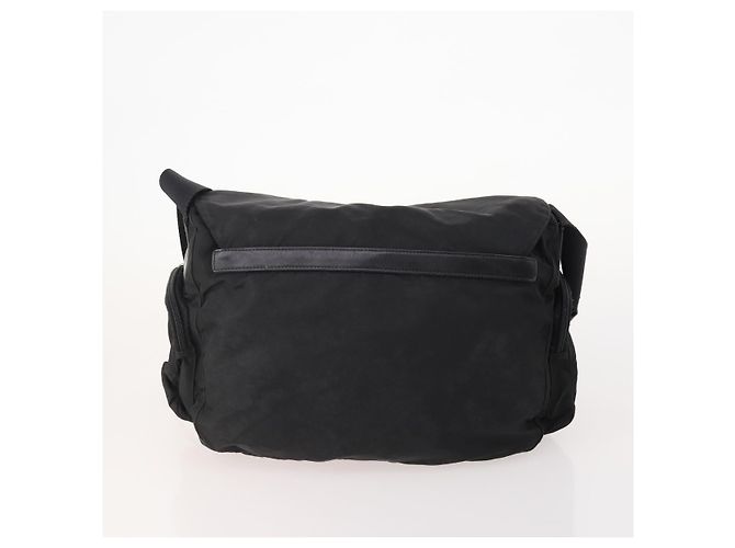 Borsa a tracolla PRADA Nylon e scamosciato 2 Set Nero Argento Auth 181335 - vista 3