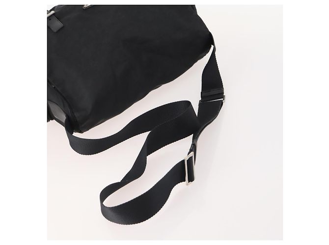 Borsa a tracolla PRADA Nylon e scamosciato 2 Set Nero Argento Auth 181335 - vista 5