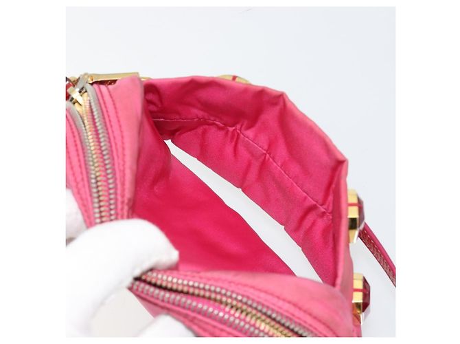 Borsa a Spalla PRADA Nylon Rosa Oro Auth 181758 D'oro - vista 11