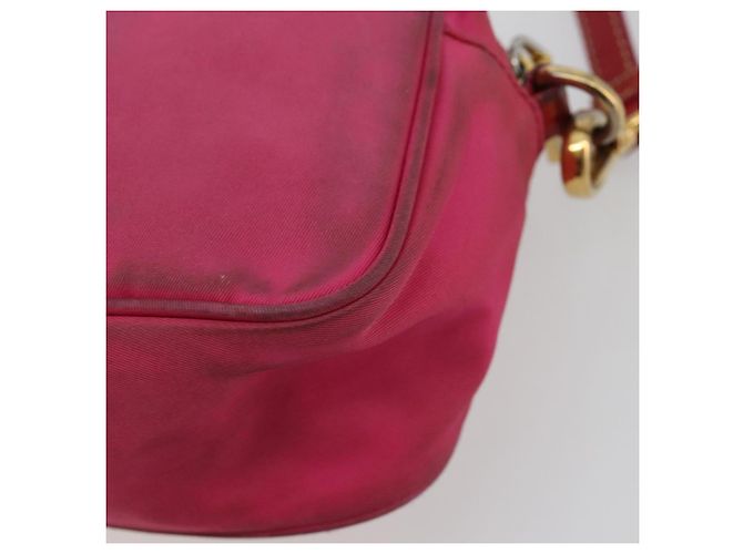 Borsa a Spalla PRADA Nylon Rosa Oro Auth 181758 D'oro - vista 16