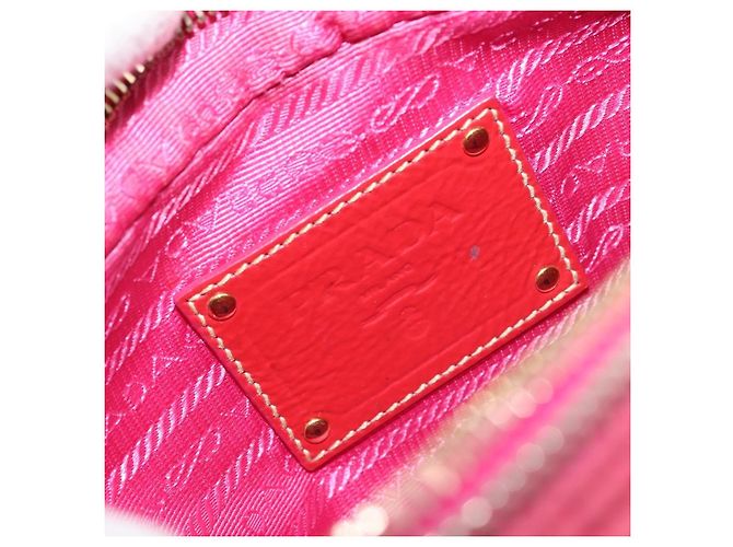 Borsa a Spalla PRADA Nylon Rosa Oro Auth 181758 D'oro - vista 19