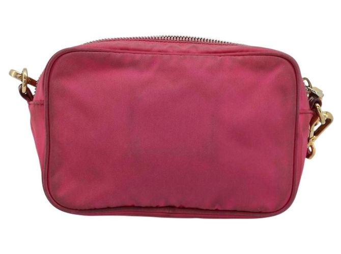 Borsa a Spalla PRADA Nylon Rosa Oro Auth 181758 D'oro - vista 2