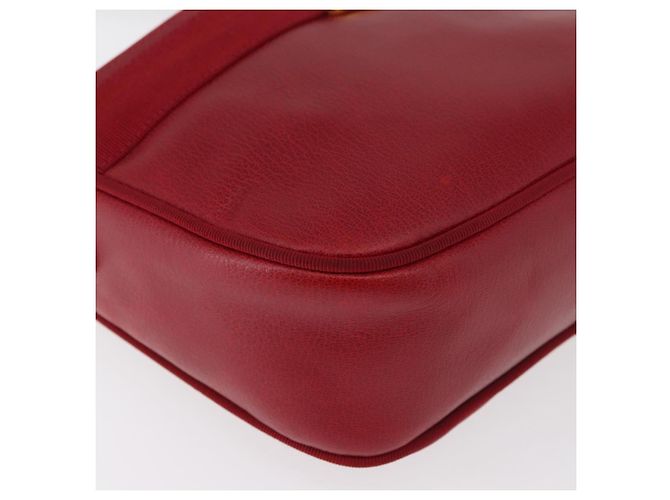 Salvatore Ferragamo Vala Schultertasche Leder Rot Gold Auth 182294 Golden - Ansicht 10