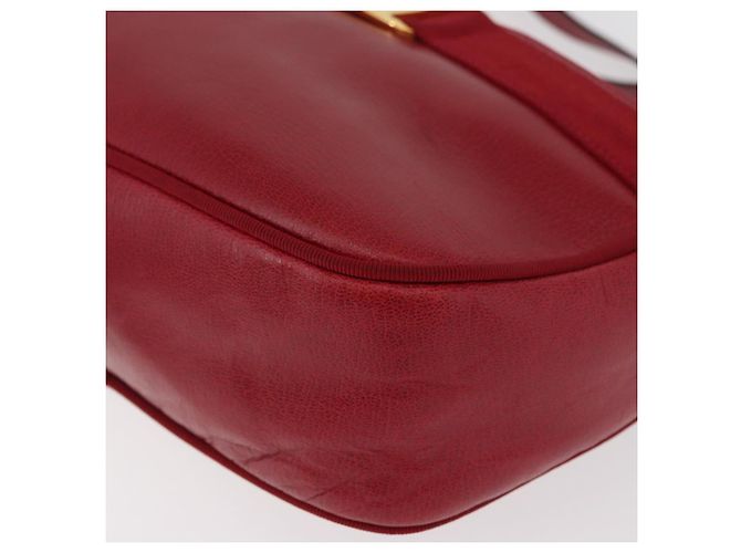 Salvatore Ferragamo Vala Schultertasche Leder Rot Gold Auth 182294 Golden - Ansicht 11