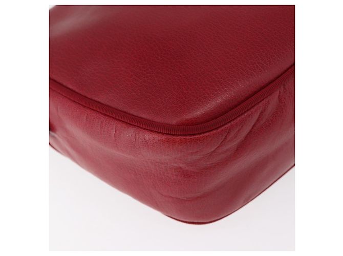 Salvatore Ferragamo Vala Schultertasche Leder Rot Gold Auth 182294 Golden - Ansicht 12