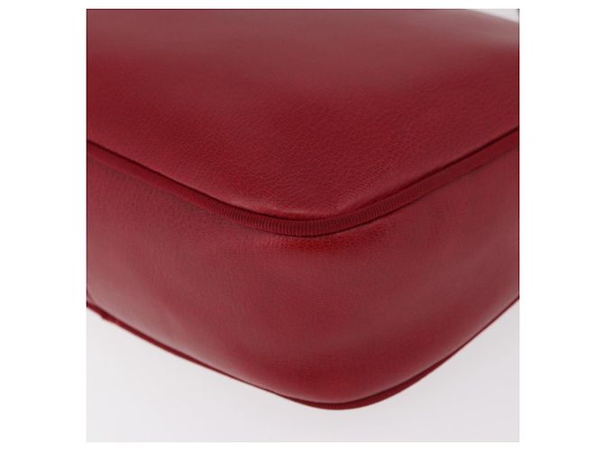 Salvatore Ferragamo Vala Schultertasche Leder Rot Gold Auth 182294 Golden - Ansicht 13