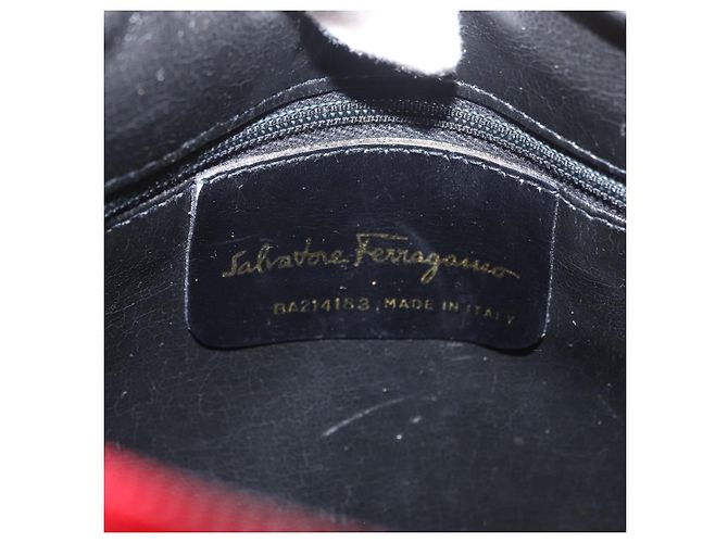 Salvatore Ferragamo Vala Schultertasche Leder Rot Gold Auth 182294 Golden - Ansicht 16
