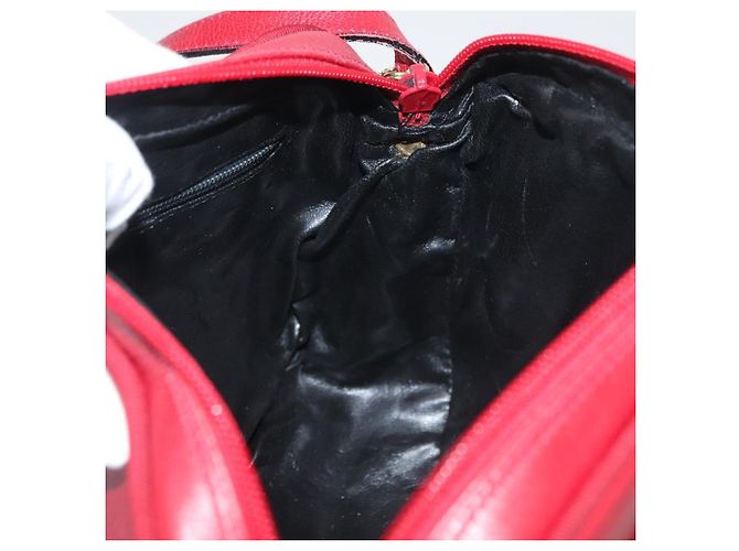 Salvatore Ferragamo Vala Schultertasche Leder Rot Gold Auth 182294 Golden - Ansicht 18