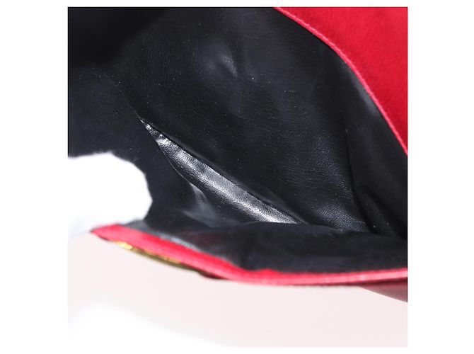 Salvatore Ferragamo Vala Schultertasche Leder Rot Gold Auth 182294 Golden - Ansicht 20