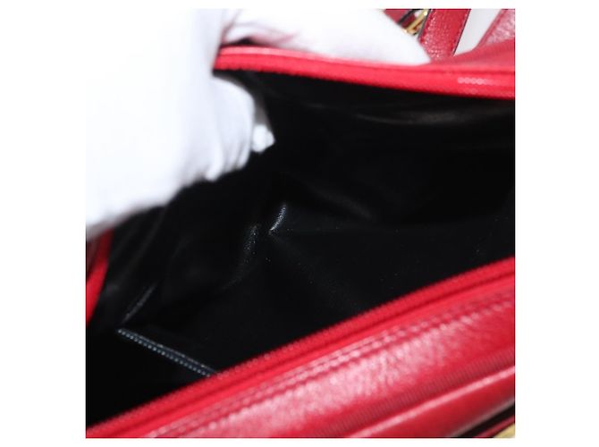 Salvatore Ferragamo Vala Schultertasche Leder Rot Gold Auth 182294 Golden - Ansicht 22
