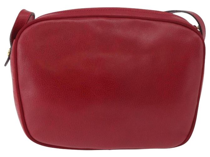 Salvatore Ferragamo Vala Schultertasche Leder Rot Gold Auth 182294 Golden - Ansicht 3